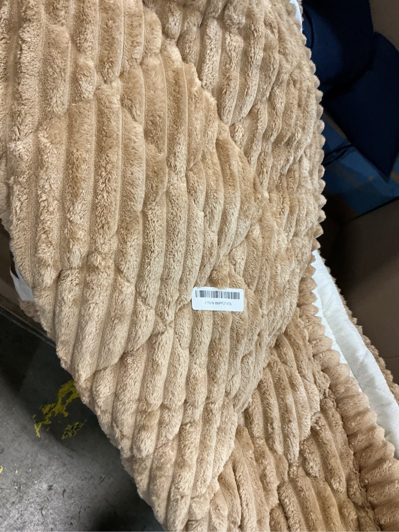 Condition photo showing As Is for smiry pet couch covers for dogs washable, non-slip fuzzy couch covers for 3 cushion sofa pet friendly, soft thick furniture protector sofa slipcover mat for dogs (camel, 27.6" x 82.7") 27.6" x 82.7" camel