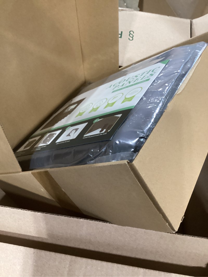 Condition photo showing New/Like New for 36 pack - 12 x 12 x 2 inches sound proof foam panels, black acoustic foam, pyramid acoustic panels, soundproof wall panels, sound proofing padding for wall