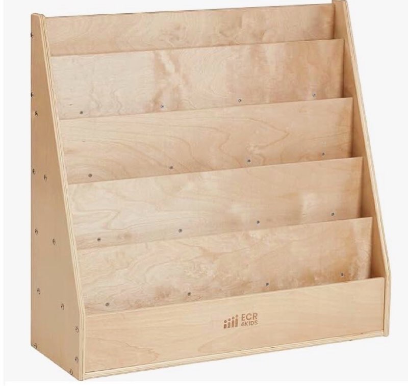Contender Book Display for Daycare, Classroom, Preschool, Kids Single-Side Bookcase Stand, 5 Shelf B