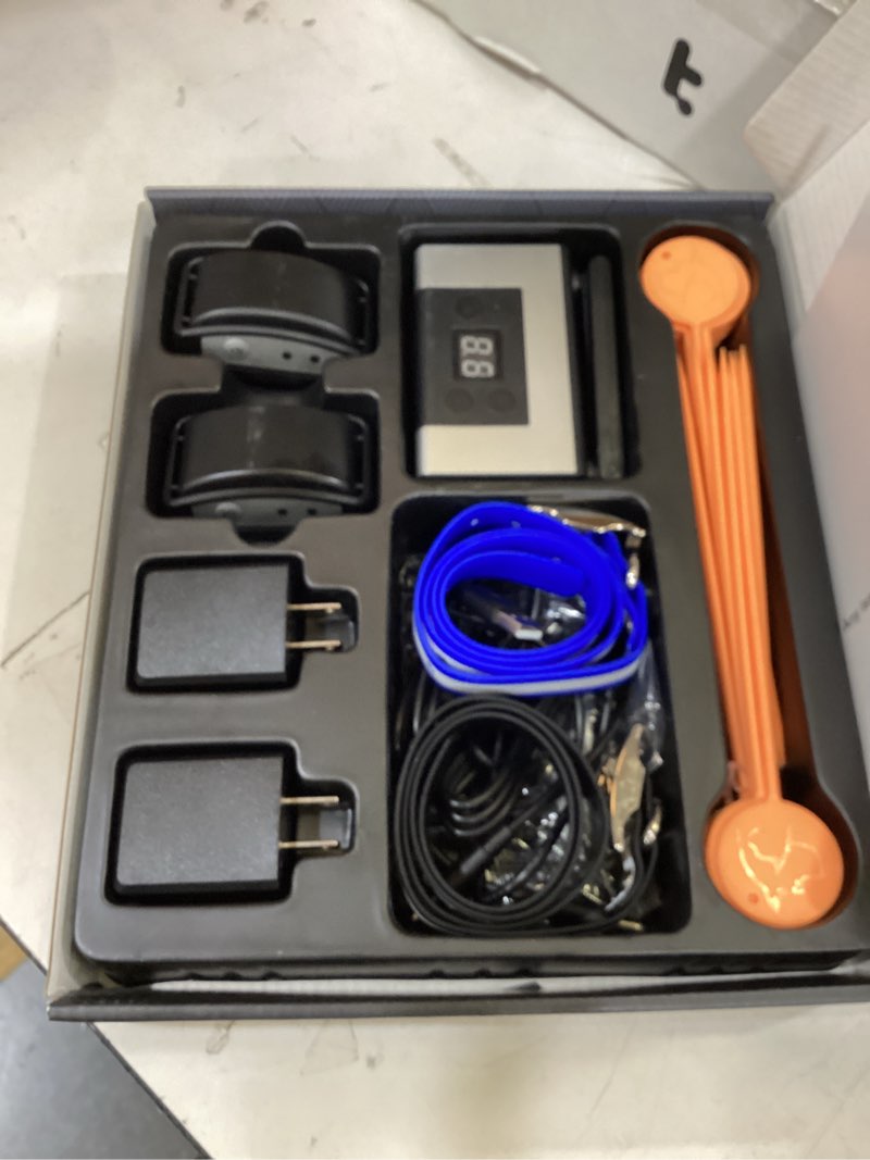 Condition photo showing New/Like New for electric wireless dog fence system, pet containment system for 2 dogs and pets with waterproof and rechargeable collar receiver for 2 dog container boundary system (black)