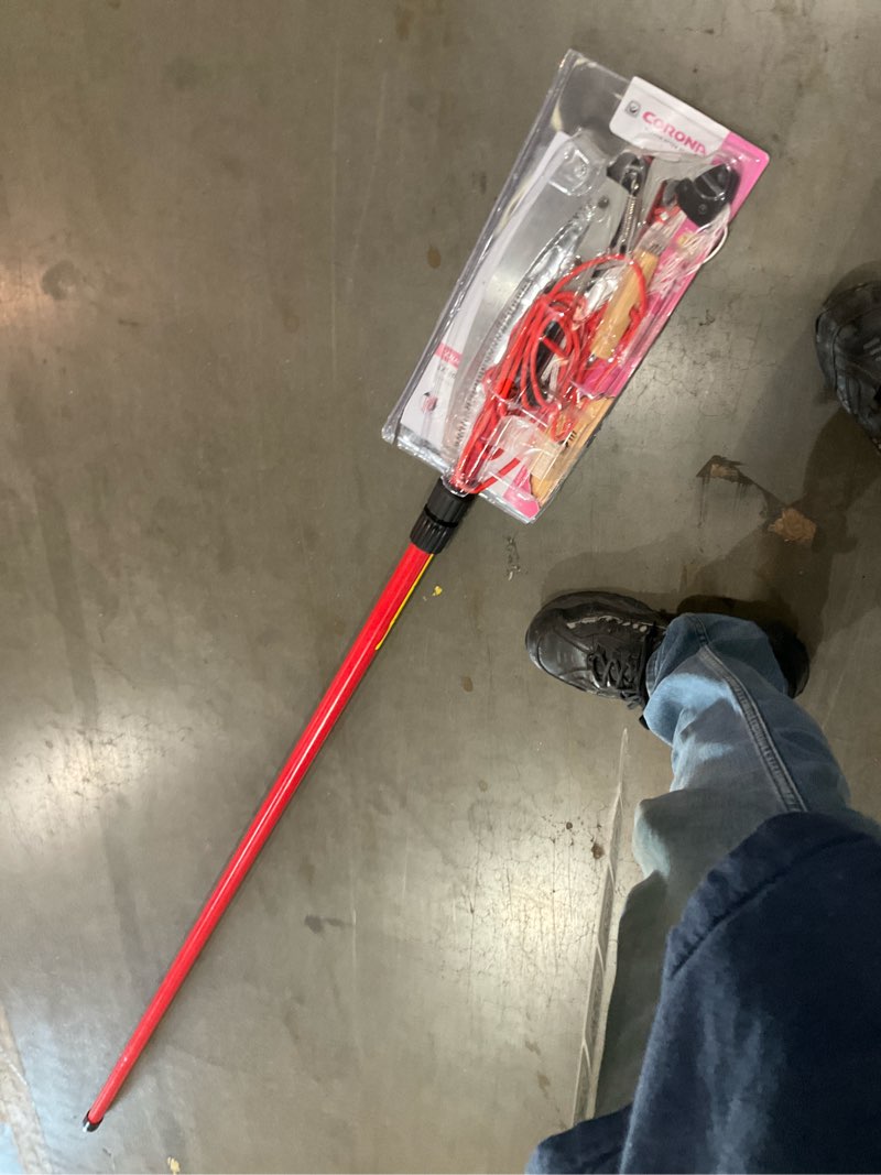 Condition photo showing As Is for corona duallink 14-ft fiberglass pole pruner