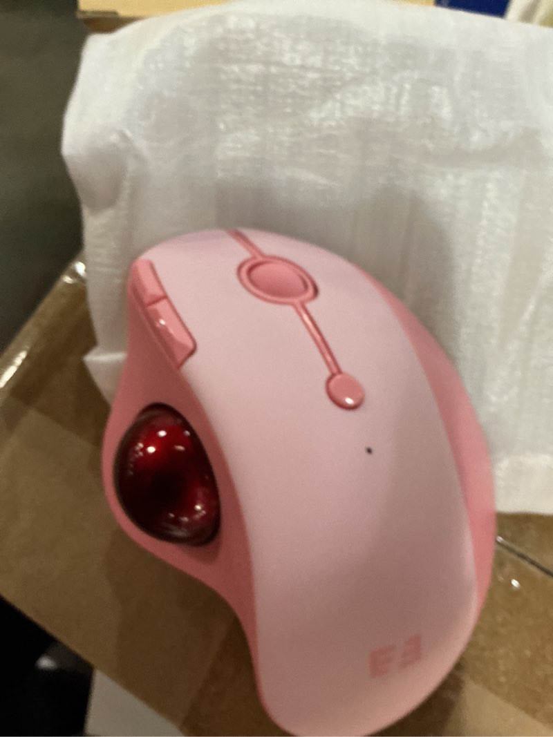 Condition photo showing New/Like New for seenda wireless trackball mouse, bluetooth ergonomic rollerball - rechargeable multi-device usb/bluetooth connection, thumb control compatible for mac/android/windows computers, pink