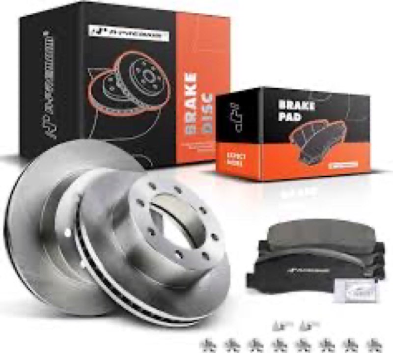 A-Premium 13.66 inch (347mm) Front Vented Disc Brake Rotors + Ceramic Pads kit Compatible with Selec