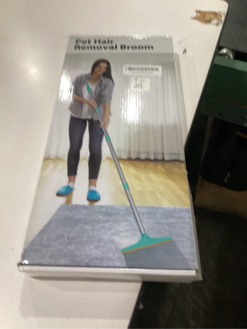Condition photo showing New/Like New for Carpet Rake for Pet Hair Removal - 60" Adjustable Long Handle Carpet Rake, 3 in 1 Reusable Pet Hair Removal Tool Kit, Cat Dog Fur Rakes Scraper Carpet Broom for Carpets, Rugs, Mats 60inch Green