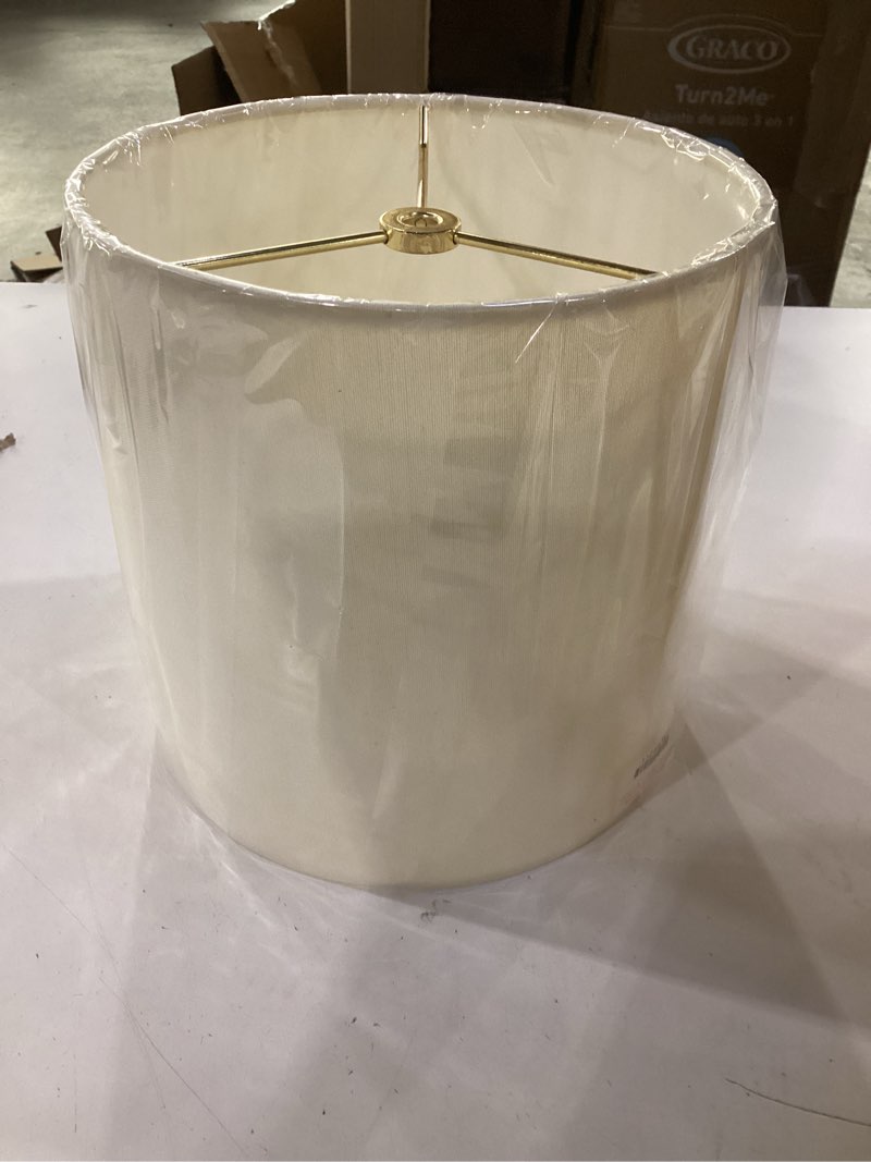 Condition photo showing New/Like New for Aspen Creative 31244, Hardback Drum Contemporary Spider Lamp Shade, Off White 8" Top x 8" Bottom x 8" Height