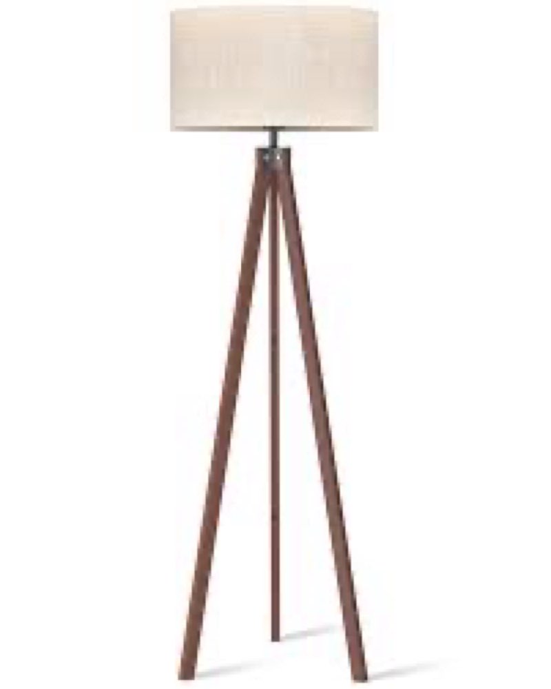 LEPOWER Wood Tripod Floor Lamp, Mid Century Standing Lamp, Modern Design Studying Light for Living R