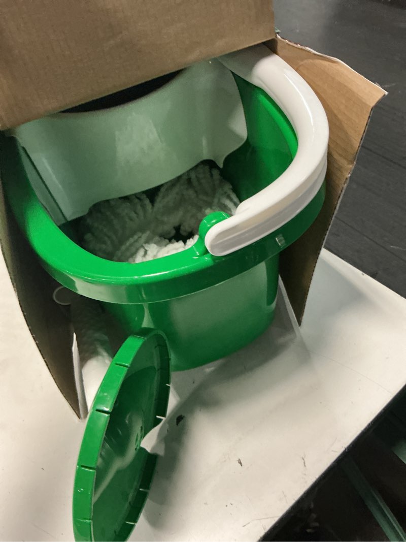 Condition photo showing As Is for libman tornado spin mop with microfiber head - adjustable handle, no-spill bucket - commercial/residential - antimicrobial - easy cleaning