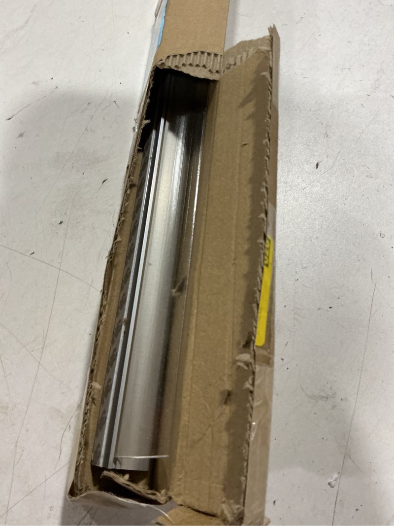 Condition photo showing As Is for 30" chrome framed shower door replacement drip rail with vinyl sweep door water deflector, applied mounting tape and screws (30inch)