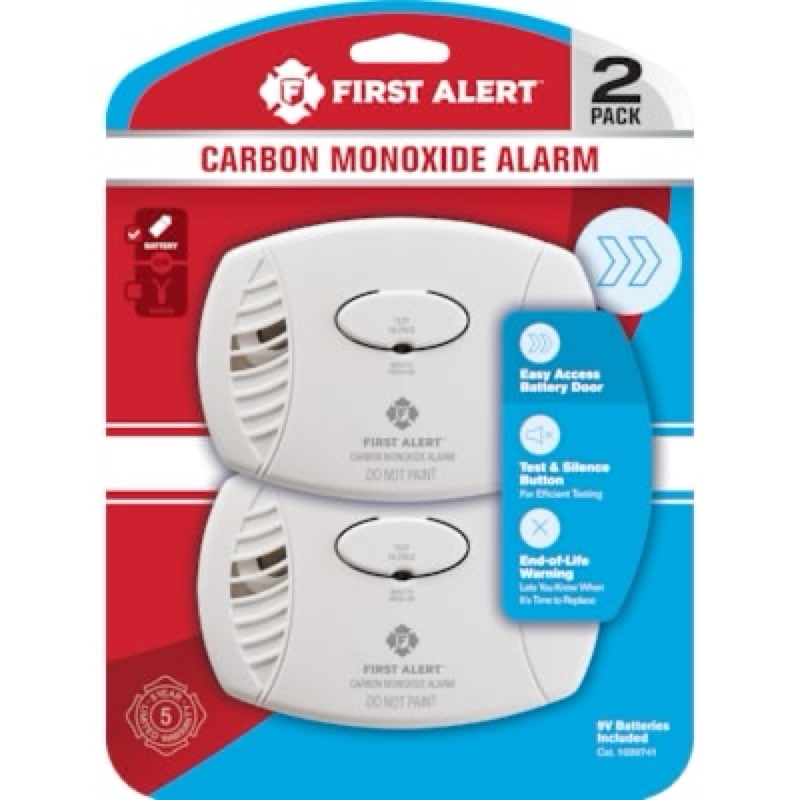 first alert battery-operated carbon monoxide detector 2 -pack