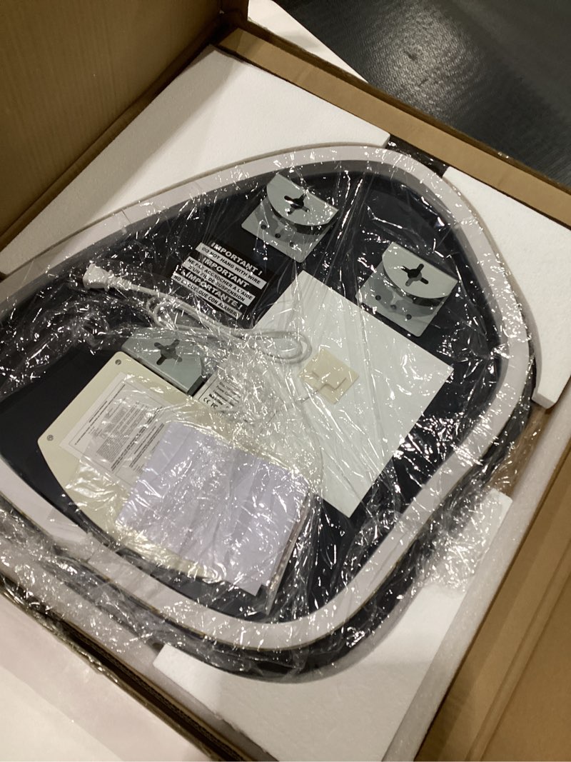 Round LED Bathroom Mirror, Beveled Edge Frameless Wall Mount Bathroom Vanity Mirror with 3-Color and Anti-Fog, 30 Inch, Silver, SIMILAR TO STOCK PHOTO 