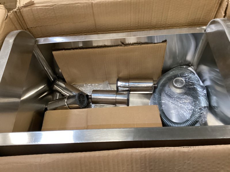 Condition photo showing Good Condition for 23 4/6in Stainless Steel Floor Mop Sink with Detachable Mop, Suitable for Laundry Rooms, Restaurants, Garages, Balconies, and Other Commercial Settings (23.6"L x 16.1"W x 21.6"H)