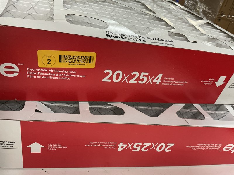 Condition photo showing New/Like New for filtrete 20-in w x 25-in l x 4-in merv 11 1000 mpr allergen defense electrostatic pleated air filter (2-pack)