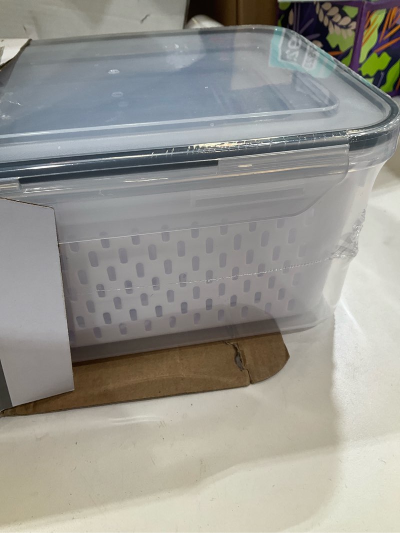 Condition photo showing Good Condition for freshmage fruit storage containers for fridge with removable colander, airtight food storage container, dishwasher safe produce saver for refrigerator, keep berry fruit fresh longer 4 pcs small clear clear small 4