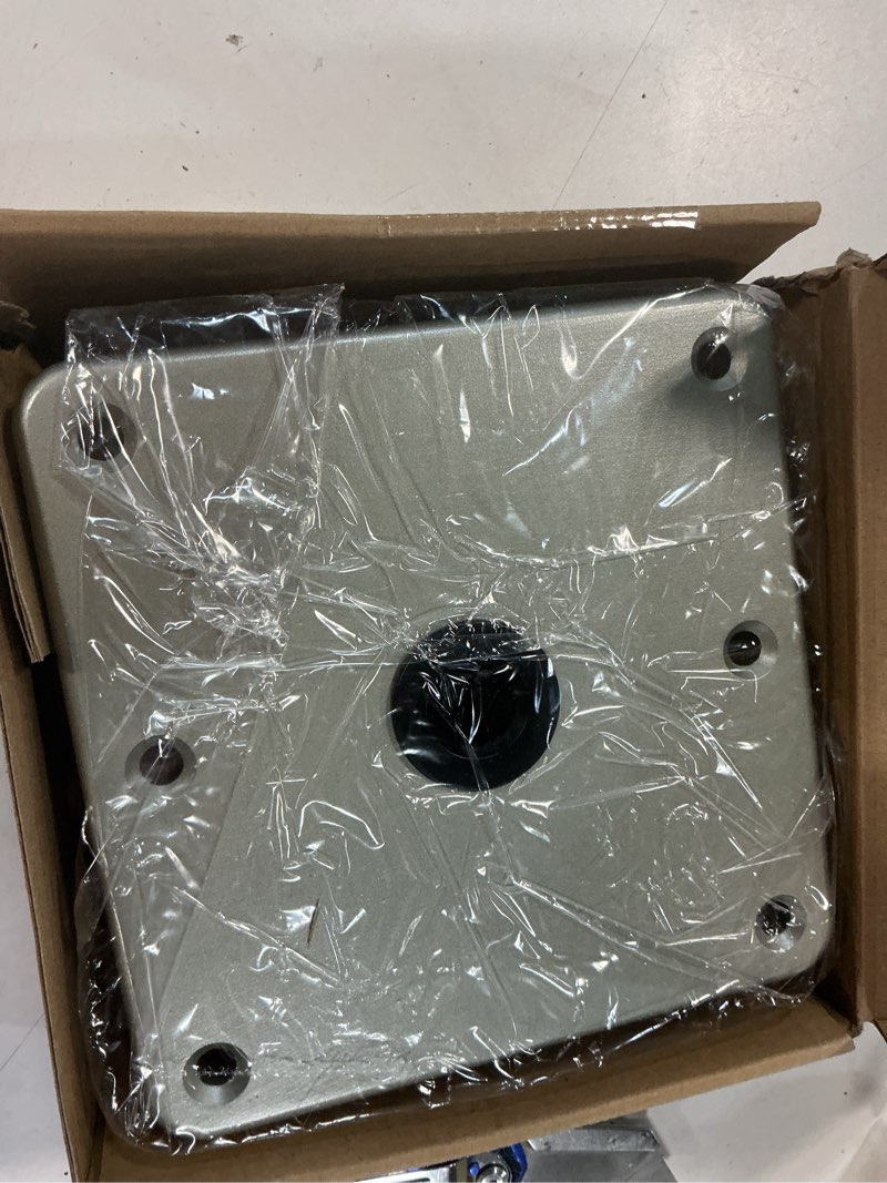 Condition photo showing New/Like New for matina boat seat base, 7" x 7" aluminum boat seat pedestal & base with 3/4" pin post socket, heavy duty boat accessories for boat seat post & boat seat mount to install boat seats