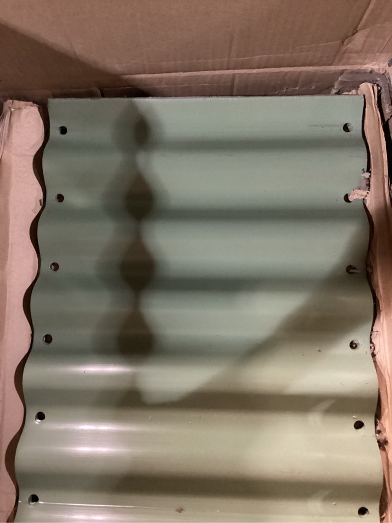 Condition photo showing Good Condition for kesfitt raised garden bed, metal galvanized steel oval garden bed 8x2x1.5 ft with 18-inch deep open-bottom design for outdoor vegetable gardening, fruit green fruit green 8x2x1.5ft