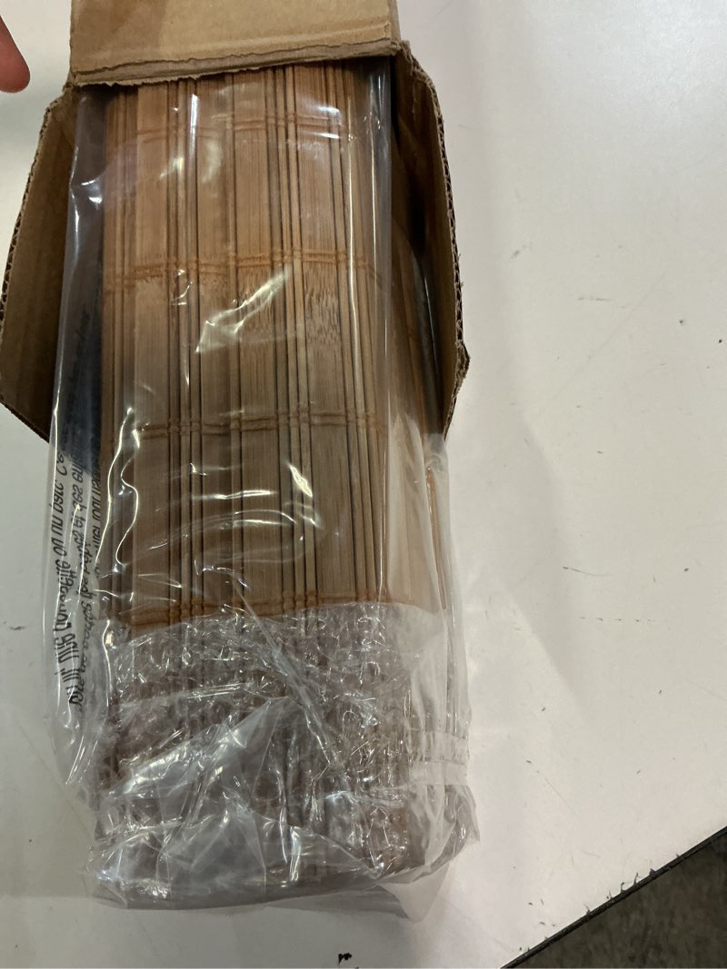 Condition photo showing Good Condition for lazblinds no tools no drill cordless bamboo roman shades, light filtering window treatment, roll up bamboo blinds for window 34'' w x 64'' h, squirrel squirrel 34'' w x 64'' h