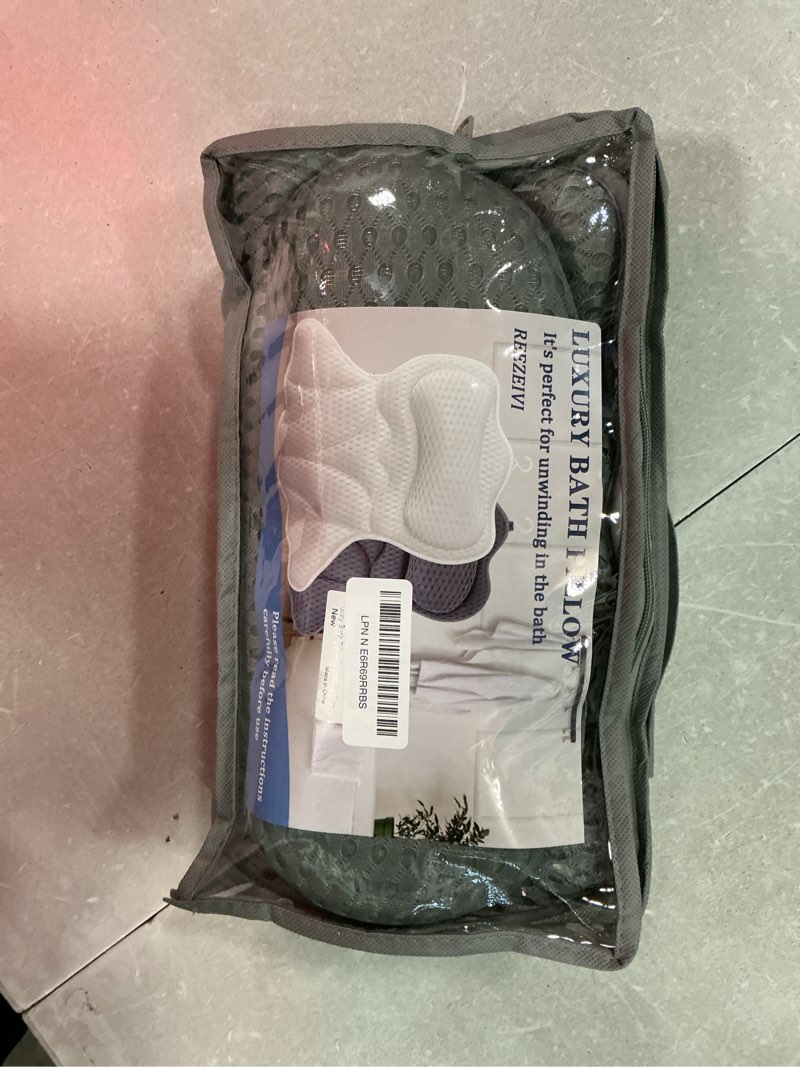 Condition photo showing New/Like New for reezeivi bath pillows for tub,bath pillow with 6 non-slip suction cups,soft 4d mesh fabric,bathtub pillows for tub neck and back support,extra thick luxury bathtub pillows,grey