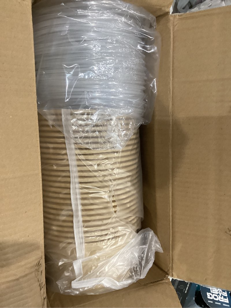 Condition photo showing Good Condition for Greensight 32oz Large Paper Bowls With Lids - 50 Pack Disposable, Biodegradable for Salads, Soup, Hot/Cold Food - Heavy Duty Serving Party Bowls Brown 32oz