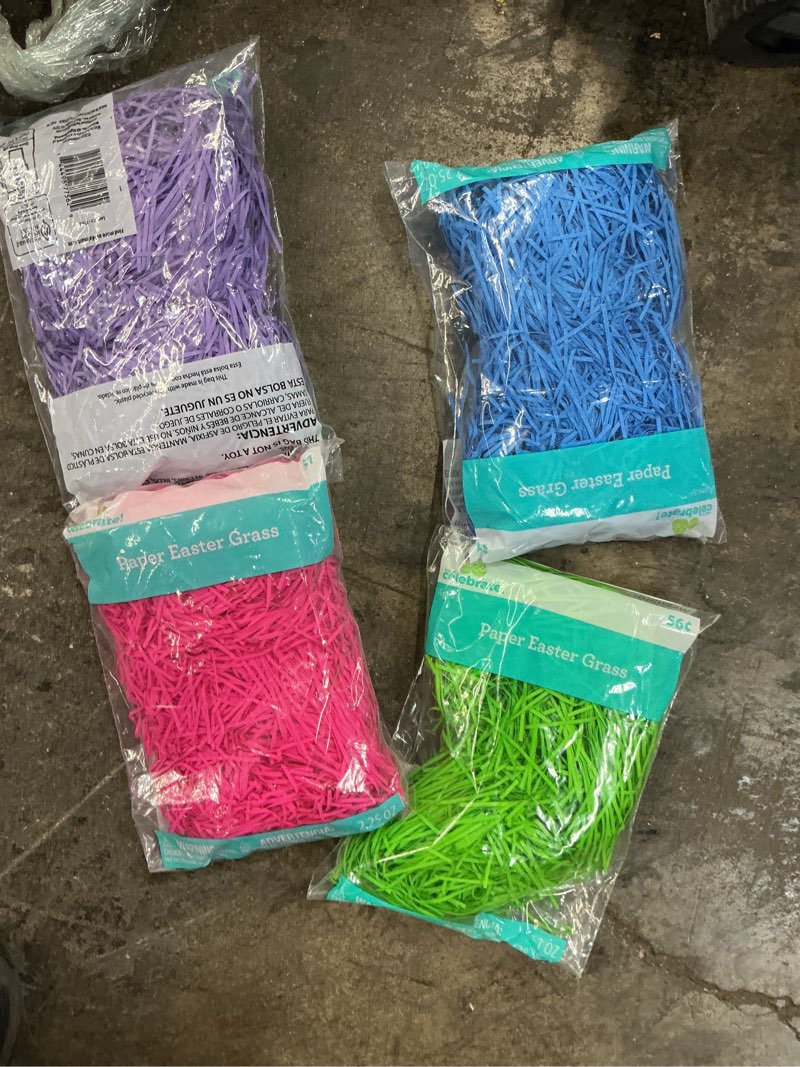 Condition photo showing New/Like New for wrapables easter grass package filler, shredded paper for gift wrapping, basket filling, packing different color(set of 52