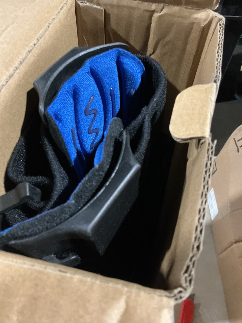 Condition photo showing As Is for orthomen post op knee brace, hinged rom knee brace for recovery stabilization, acl, mcl and pcl injury, adjustable medical orthopedic support stabilize for men and women black/blue universal