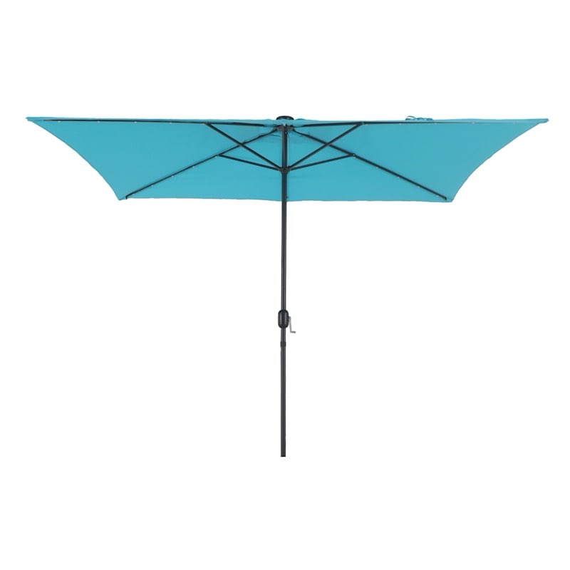 Trenovo 4.9 ft Patio Umbrella - Outdoor Table Umbrella with 4 Reinforced Ribs, UV Protection & Waterproof Market Umbrella for Garden, Lawn, Deck, Backyard, Pool blue 