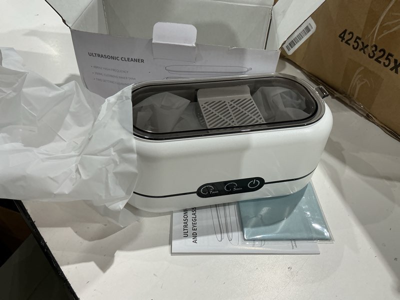 Condition photo showing Good Condition for professional ultrasonic cleaner, 48khz ultrasonic jewelry cleaner for retainer,eyeglass,denture,watch band,necklace,ring - 2 cleaning modes/360°deep clean,350ml/12oz 304 stainless steel tank,low noise | ultrasonic cleaner for jewelry mouth guard aligner night guard,gift for wife mom daughter