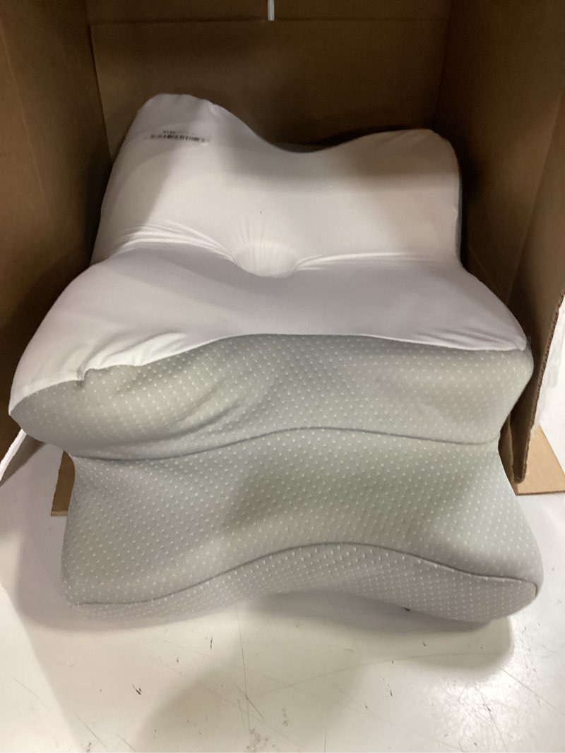 Condition photo showing As Is for ultra pain relief cooling pillow for neck support, adjustable cervical pillow cozy sleeping, odorless ergonomic contour memory foam pillows, orthopedic bed pillow for side back stomach sleeper