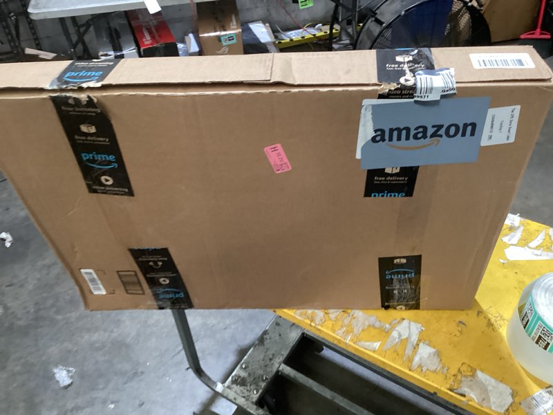 Condition photo showing As Is for sklz pro mini indoor basketball hoop with ball, over the door, shatter-proof backboard, spring-action break-away steel rim, great for home, dorm room, and office xl