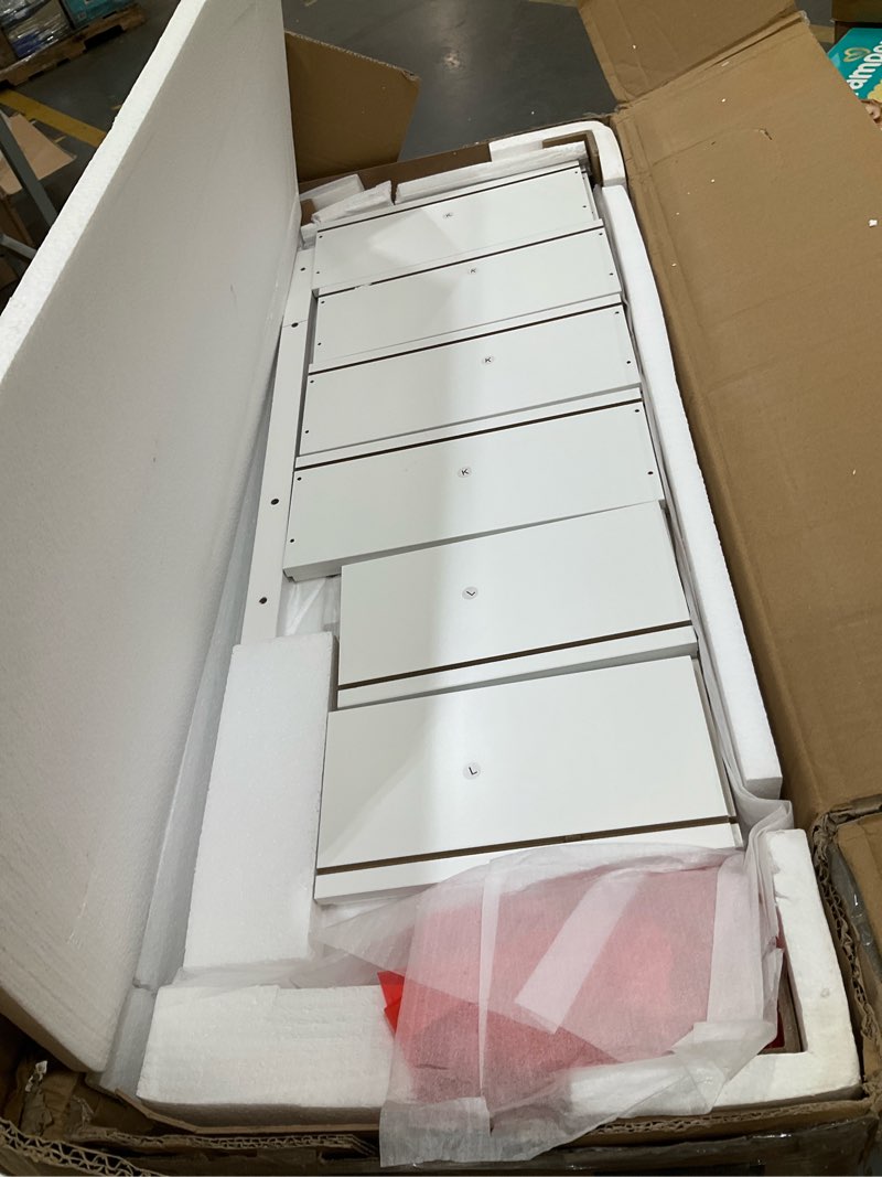 Condition photo showing Good Condition for vasagle storage cabinet with drawers, freestanding floor cabinet with door, 11.8 x 21.7 x 32.3 inches, adjustable shelf, for bathroom, living room, kitchen, cloud white ulhc041wh01s