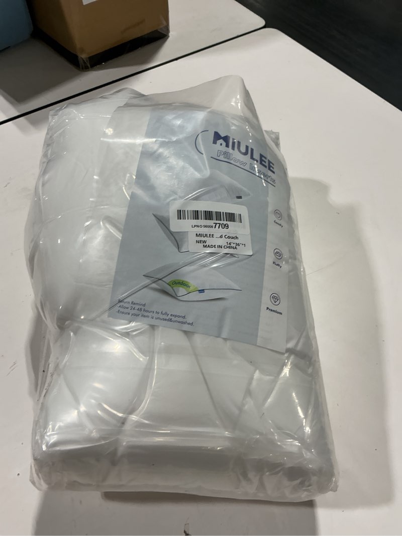 Condition photo showing Good Condition for miulee 14x36 inch throw pillow insert premium throw pillow virgin microfiber stuffer rectangle pillow for sofa bed couch