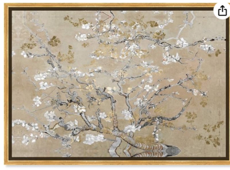  \\\" Van Gogh In Gold Blossoms Inspiration\\\" by Oliver Gal 36 H x 54 W