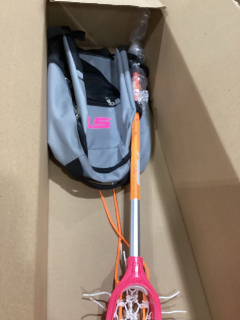 STX Exult Rise Girl's Lacrosse Starter Set with Stick, Goggles & Backpack Pink