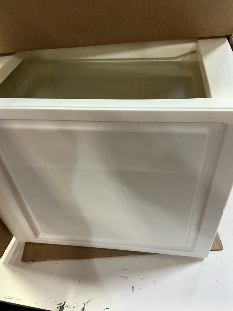 Condition photo showing Good Condition for iris usa 14.5 qt. plastic drawer storage organizer stacking drawers, 3-pack, stackable unit with sliding drawer for clothes bedroom kitchen under sink pantry craft room bathroom dorm office, white 3 pack 14 qt.