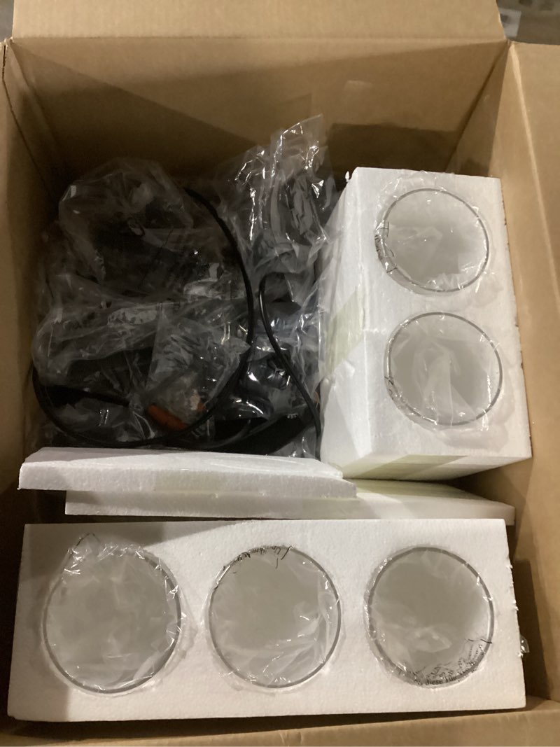 Condition photo showing Good Condition for pendant light fixture 5 light black cluster chandelier seeded glass farmhouse pendant lighting for kitchen islands, modern dining room house foyer entryway bedroom living room ceiling lights black 5 lights-round