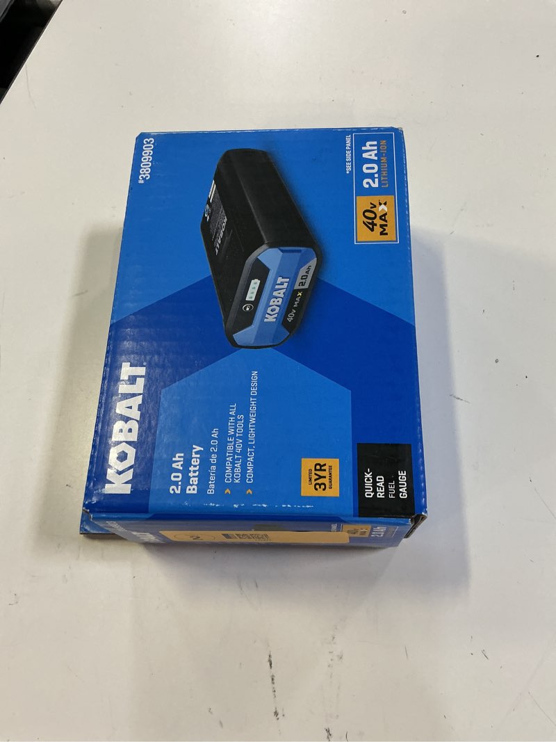 Condition photo showing New/Like New for kobalt 40v 40-volt 2 ah lithium ion (li-ion) battery