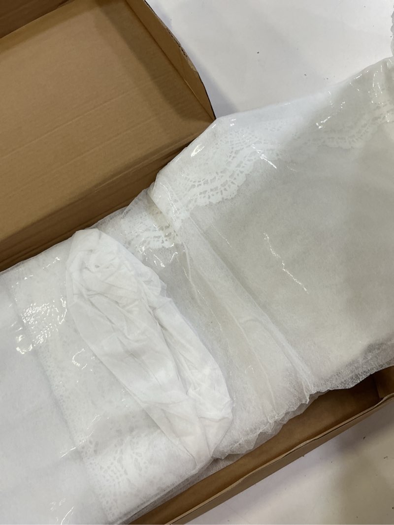 Condition photo showing Good Condition for clear table protector cover vinyl rectangle pvc tablecloth with damask pattern waterproof oil proof wipeable plastic tablecloths for home kitchen dining table (damask, 60 x 84 inches) damask 60" x 84" (rectangular)