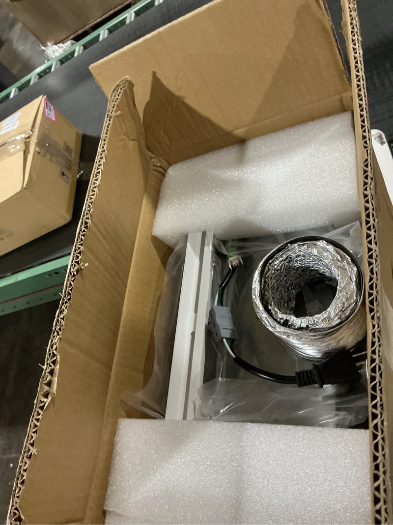 Condition photo showing As Is for 4-in-1 Bathroom Exhaust Fan with 1800W Heater, CCT LED Light & Remote Control, 150 CFM Quiet Ceiling Fan for Heating, Lighting, Ventilation & Blowing White