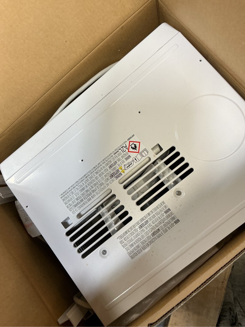 Condition photo showing As Is for midea 8,000 btu 115v window air conditioner cools 350 sq. ft. with wi-fi and energy star in white