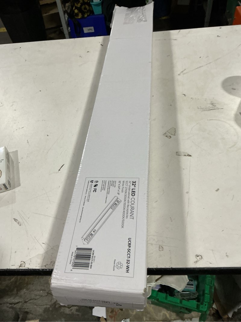 Condition photo showing Good Condition for american lighting 40-inch led courant undercabinet light with two receptacles, 5cct, white finish, 120v ac, 25w, 1500 lumens, cri 90, 15 amp, ideal for kitchen, workspace, retail display