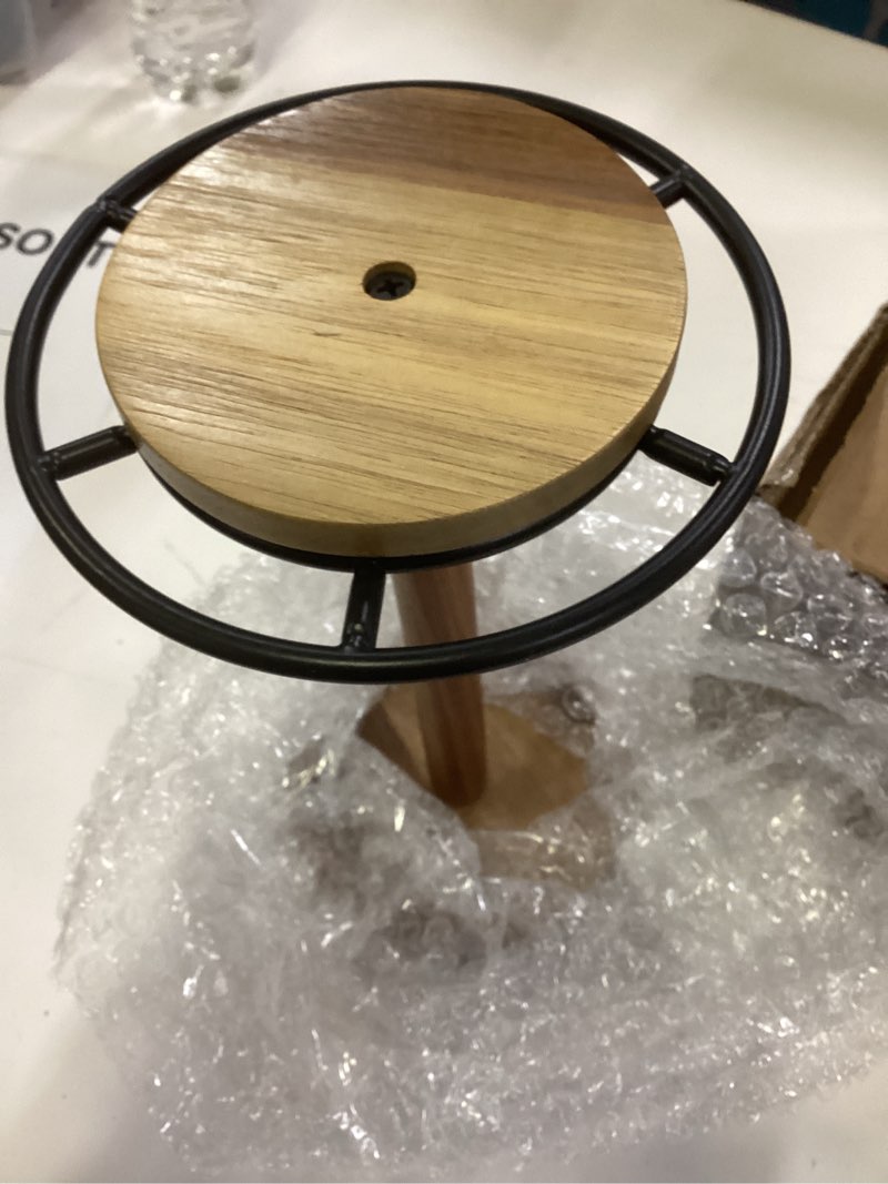 Condition photo showing Good Condition for mygift premium acacia solid wood and black metal 360 rotating sunglasses display rack, rustic eyeglasses holder table desk dresser countertop stand for up to 6 pairs of glasses