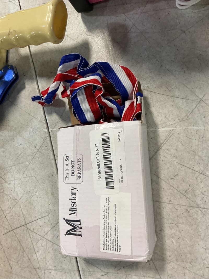 Condition photo showing As Is for misdary 12 pack baseball award medals with neck ribbons participation trophies for kids sports metal awards party favors for sports competitions celebration gift