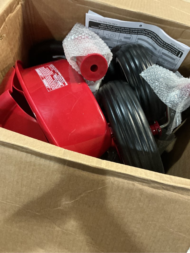 Condition photo showing Good Condition for radio flyer 4-in-1 pedal & push stroll ’n trike, ages 1-5, toddler tricycle & stroller, high-density foam tires, parent push handle, uv canopy, removable tray, headrest & seatbelt, stroller tricycle red