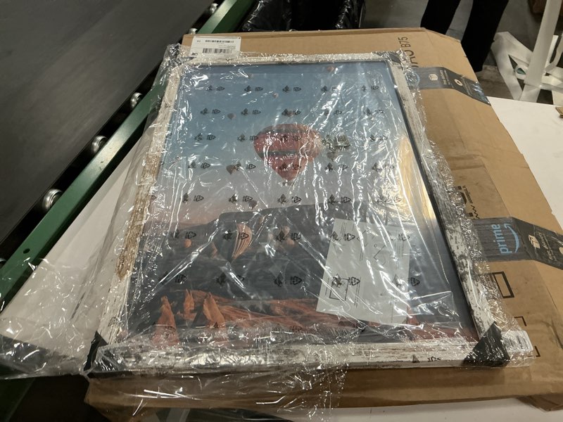 Condition photo showing Good Condition for 16x24 Picture Frame Rustic White for Poster Photo Picture and 40x60 cm Canvas, Horizontal and Vertical Formats for Wall Hanging, 16 x 24 Wall Gallery Poster Photo Frame for 16 by 24 Photos Posters, Rustic White Rustic White 16x24 inch