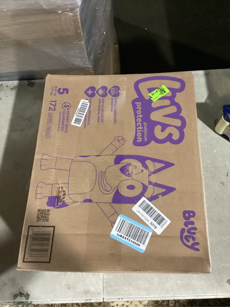 Condition photo showing Good Condition for Luvs Diapers - Size 5, 172 Count, Bluey Platinum Protection Baby Diaper Size 5 172