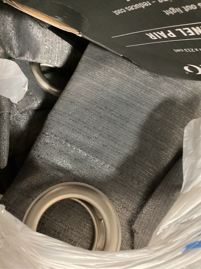 Condition photo showing Good Condition for sun zero 2-pack arlo textured thermal insulated grommet curtain panel pair  40 x84   gray