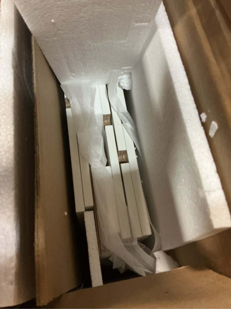 Condition photo showing Good Condition for 74" Tall Bookshelf with Storage Cabinet, Modern Ladder Shelf with Wood and Metal Frame, Wall Mount Bookcase Open Display Shelf Furniture for Living Room, Bedroom, Home Office, White and Oak White & Oak