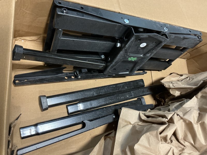Condition photo showing As Is for USX MOUNT Full Motion TV Wall Mount for 42-82 Inch TVs up to 120lbs, Wall Mount TV Bracket with Articulating Swivel Tilt Extension Leveling, Max VESA 600x400mm Fits 12/16" Wood Stud 42-82”Full Motion TV mount