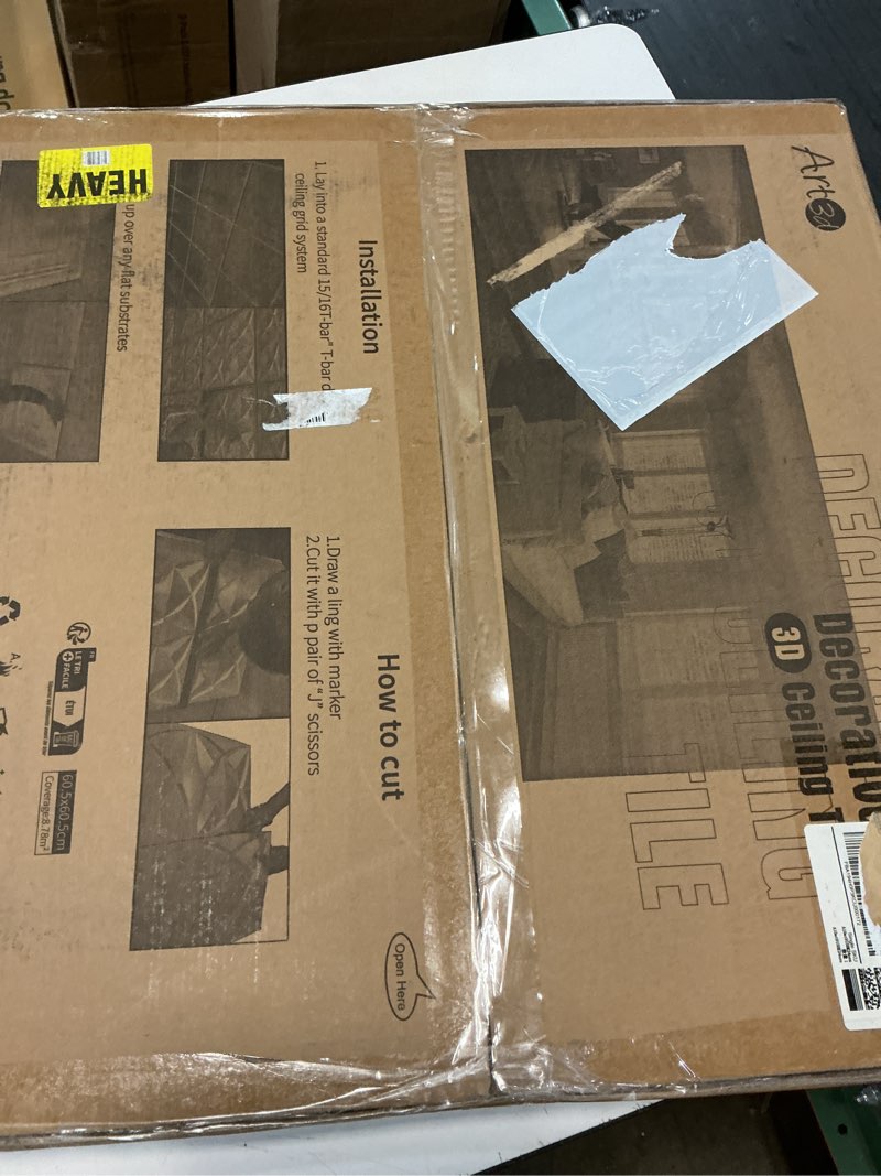 Condition photo showing Good Condition for art3d 24-pack square drop ceiling tile 2ft x 2ft in black, pvc ceiling panel 24 x 24in. - compatible with 15/16" drop ceil grid system 24pcs-24*24 black