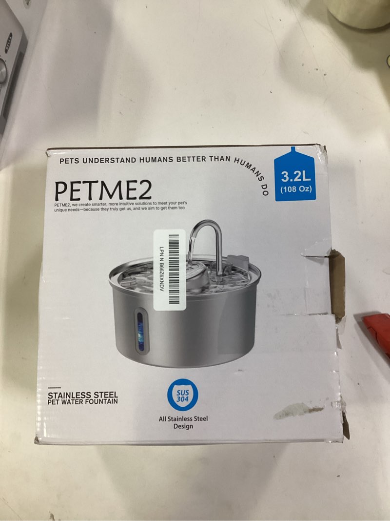 Condition photo showing New/Like New for Luxury Smart Pet Fountain 2026 – 3.2L/108oz Stainless Steel Automatic Cat & Dog Water Fountain, Indoor Pet Water Dispenser with LED Light, Quiet Pump, Dual Flow Modes, 4-Layer Filter, Dishwasher Safe