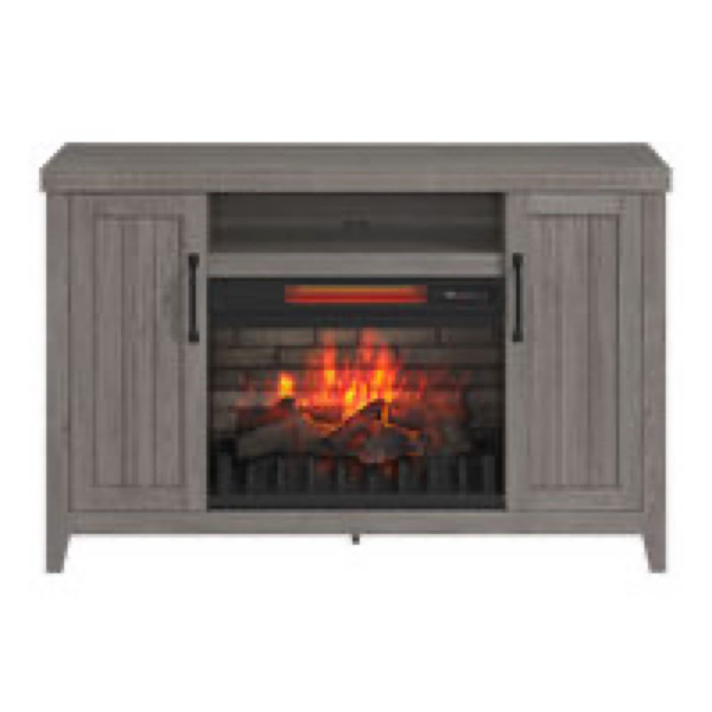 Style Selections 48-in W Iron Oak Free standing Infrared quartz Flat